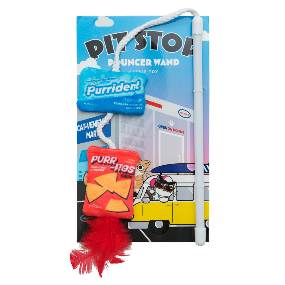 Pit Stop Pouncer catnip wand toy